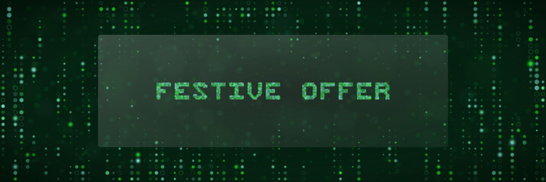 Festive Offer Digital Matrix Background for Tech Sales Promotion and Cyber Monday Marketing Campaigns