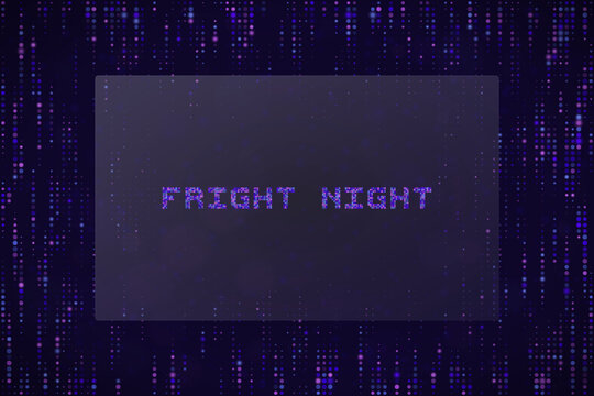Fright Night Digital Glitch Text Design for Horror Event Poster or Cyberpunk Party Invitation Background