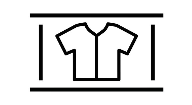 Minimalist Icon of a T-Shirt or Polo Shirt with Collar and Zipper