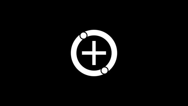 Animated white plus icon on white background.plus icon animation representing healthcare protection.