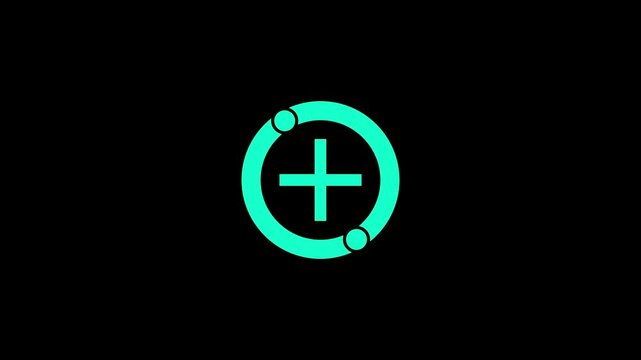 Animated white plus icon on white background.plus icon animation representing healthcare protection.