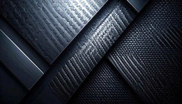 Dark Carbon Fiber Texture Background Geometric Pattern