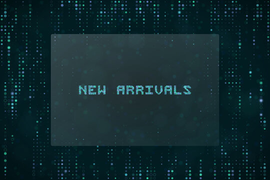 New Arrivals Digital Signage Background with Matrix Code Style for Retail Marketing and Tech E-commerce Promotions