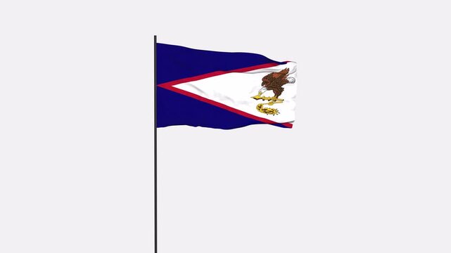 American Samoa Flag Animation 4K Transparent Background with Alpha Channel