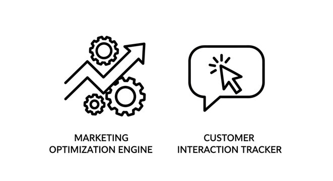 Marketing optimization engine and customer interaction tracker icons