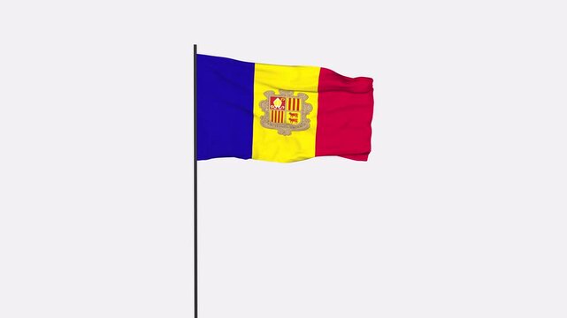 Andorra Flag Animation 4K Transparent Background with Alpha Channel
