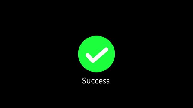 Animated green check mark icon approval symbol