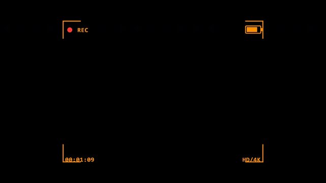 Camera recording screen overlay with alpha channel tactical amber drone flight camera interface view display 4K