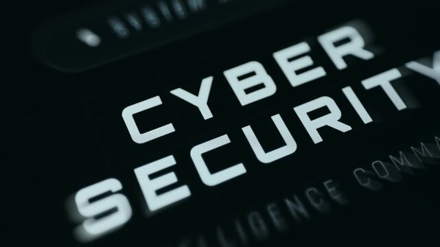 Text CYBER SECURITY on a dark background