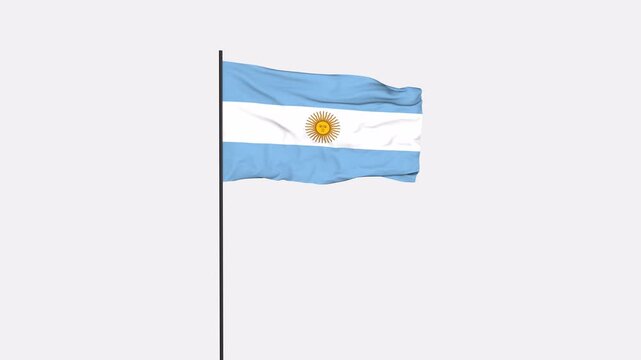 Argentina Flag Animation 4K Transparent Background with Alpha Channel