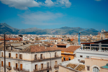 Obraz premium Rooftop view over Palermo Sicily on a sunny day