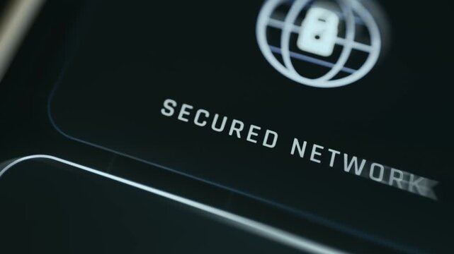 Globe icon with a padlock representing Secured Network