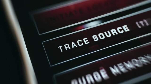 Digital button TRACE SOURCE being selected
