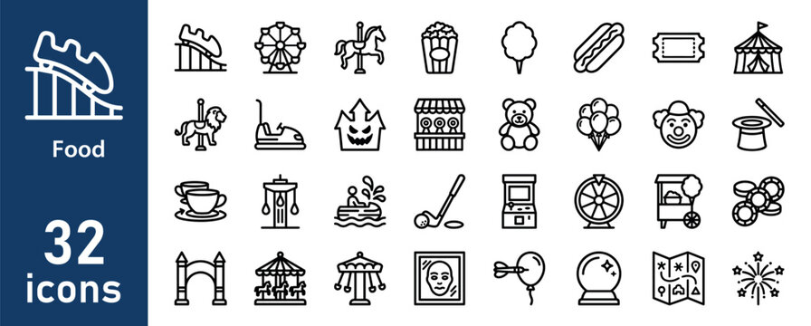 Amusement Park and Fun Icons