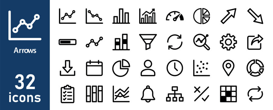 Arrows and Data Visualization Icons