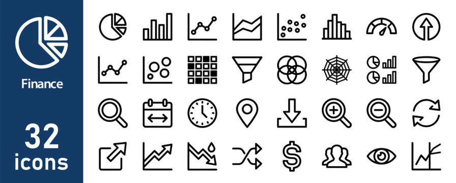 Finance and Data Analysis Icons