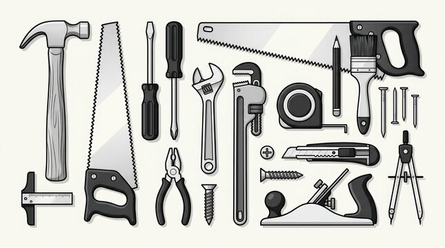 Collection of assorted hand tools.