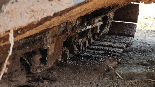 Excavator or Backhoe Undercarriage Parts. Roller, Rubber Track and Track Shoe.