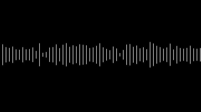Sound wave audio spectrum black background, White line audio wave visualization on transparent background,
Audio visualization- Podcast sound waves for online audio streaming.
