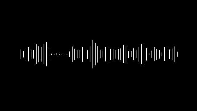 Sound wave audio spectrum black background, White line audio wave visualization on transparent background,
Audio visualization- Podcast sound waves for online audio streaming.

