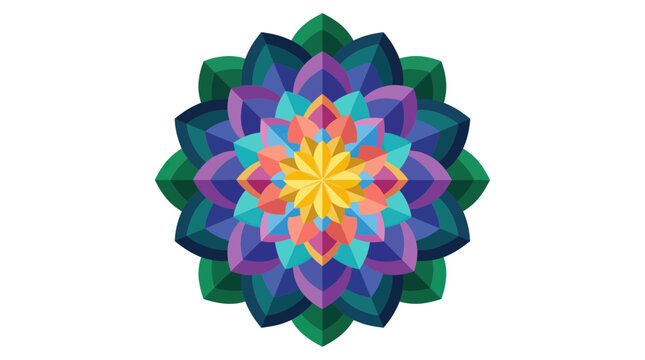 Colorful Geometric Mandala Flower Pattern