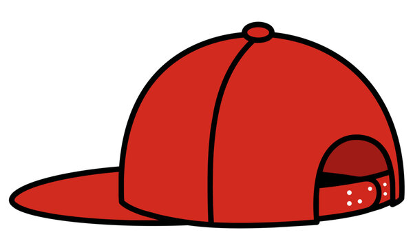 Red baseball snapback cap hat apparel illustration