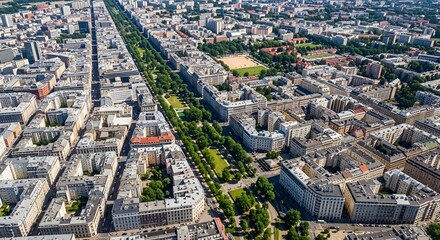 Fototapeta premium Aerial view of riga cityscape latvia historic architecture and green spaces