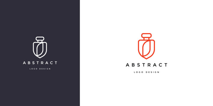 Abstract shield logo design with modern branding template vector graphic