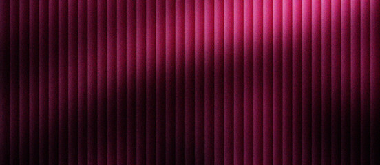 Magenta corrugated metal texture with vertical lines. Pink industrial steel wall background with dramatic lighting. Metallic ribbed surface pattern for modern architectural design backdrops. © VEXLO