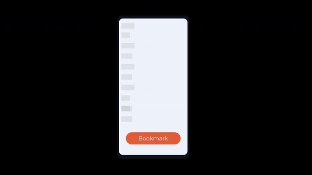 Bookmark button icon animation. Alpha matte with transparent background with 4K Resolution.