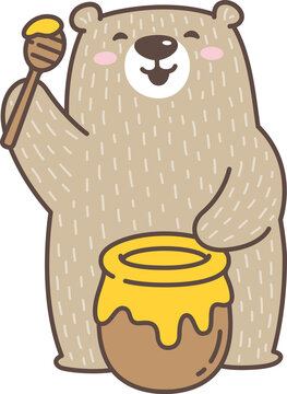 bear polar cartoon honey teddy character pet amimal