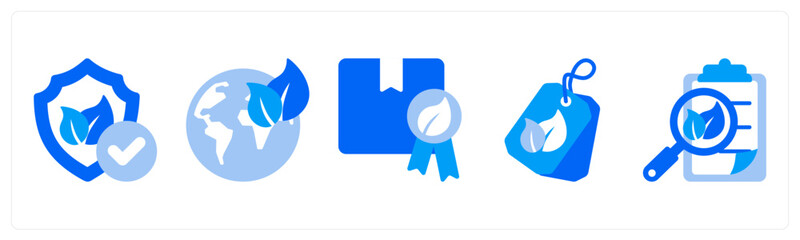 A set of 5 monochrome icons as wind turbine, hydropower, water energy © popcornarts