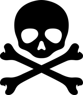 skull bones icon halloween logo pirate ghost