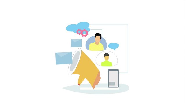 For promote marketing mail message, digital platform marketing message concept, animation video