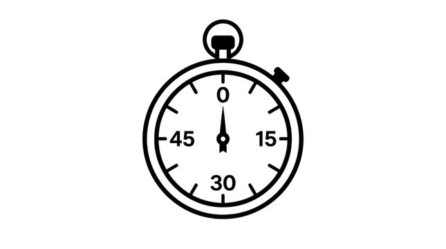 Stopwatch timer clock icon graphic.