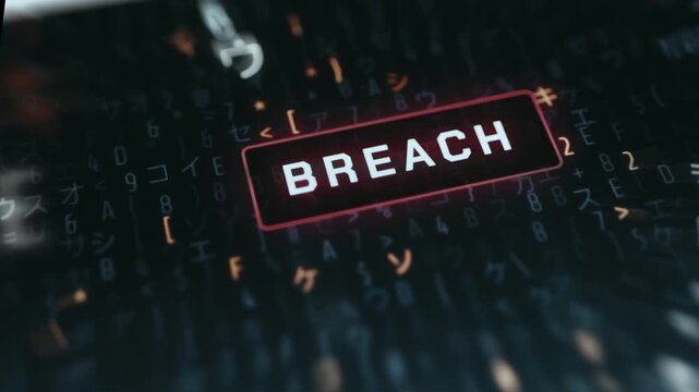 Data Breach Concept on Futuristic Digital Stream Background
