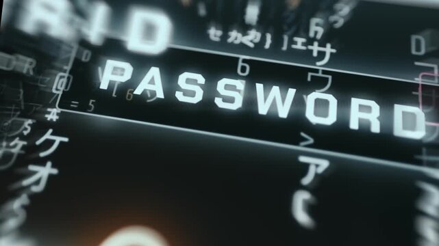 Term PASSWORD on on Digital Data Stream Background