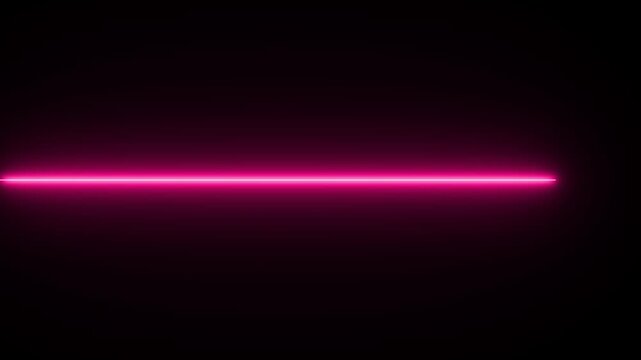 Straight neon laze line color blue black background