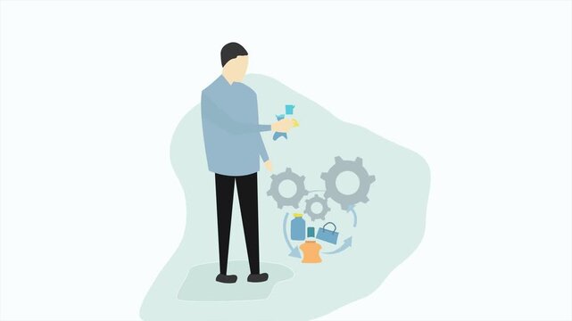 Human use unused material for reuse and make different usable material with refine system, animation clip