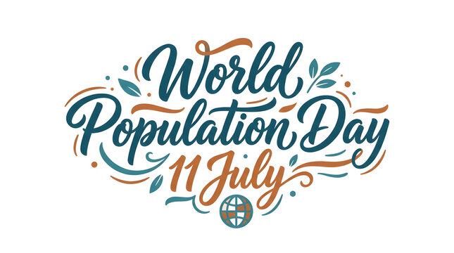 World population day banner with july 11 date
