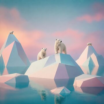 polar bear on a mountain