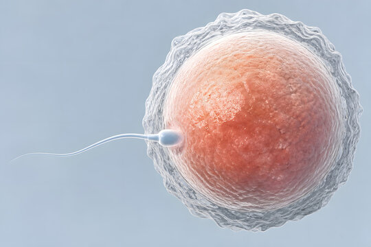 Sperm Meeting Egg In Scientific Reproduction Illustration