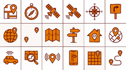 Navigation and Location Services Outline Icon Set for GPS and Maps © ArtGrid