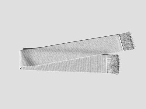 Blank Scarf for Branding Mockup from Top View 3D Rendering