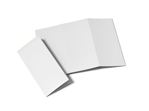 White Folded Brochure Mockup for Promotion from Top View 3D Rendering