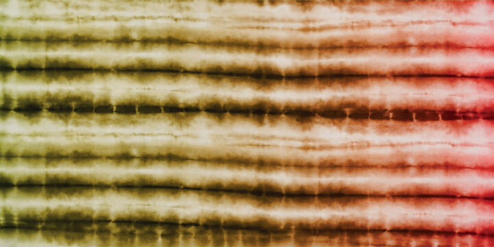 Horizontal Shibori Tie Dye Texture Background in Yellow and Red Gradients