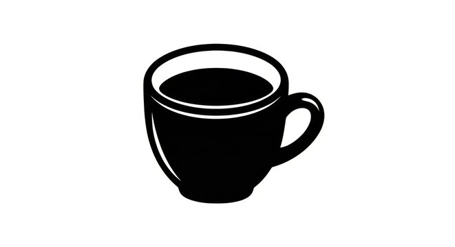 Black coffee cup icon graphic design.