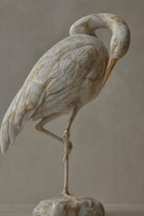 Obraz premium Crane Bird Of Marble Veined 2