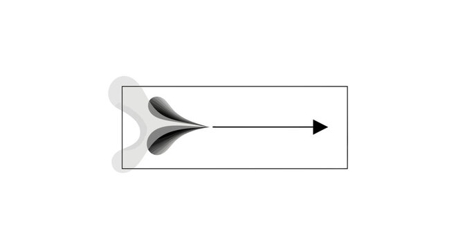 Abstract representation of fluid dynamics, jet stream emerging from a nozzle, motion blur