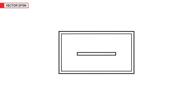 Minimalist Black and White Rectangular Frame with Horizontal Line Slot